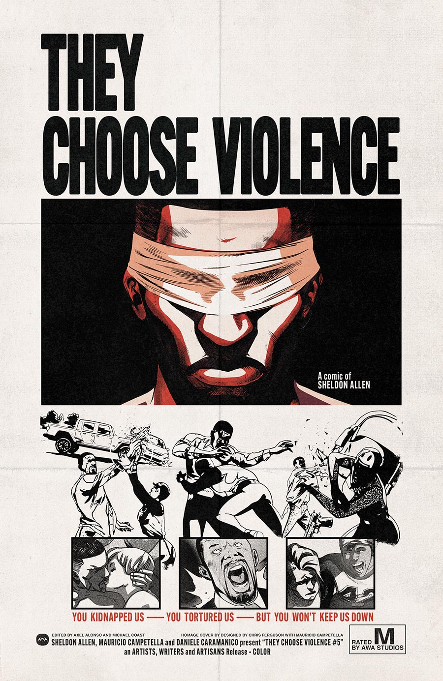 They Choose Violence #5 Cover B Variant Chris Ferguson & Mauricio Campetella Blaxploitation Film Homage Cover