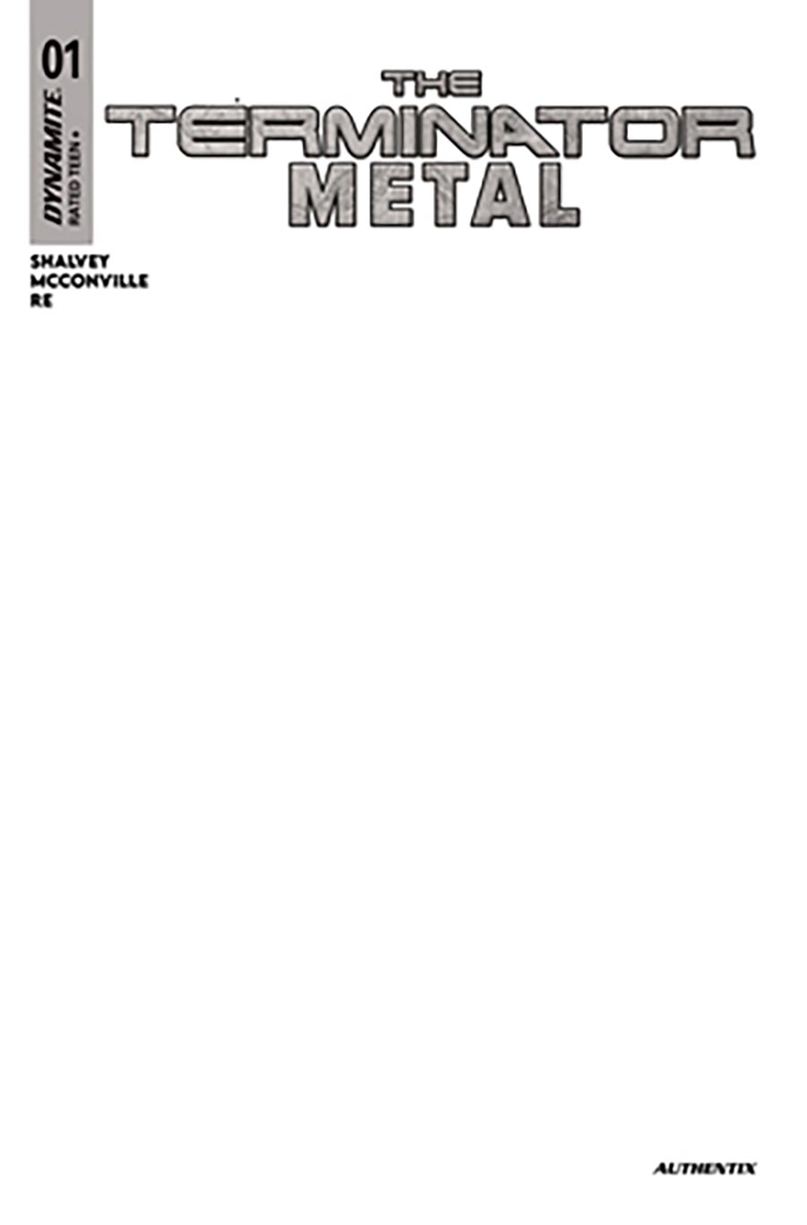 Terminator Metal #1 Cover G Variant Blank Authentix Cover