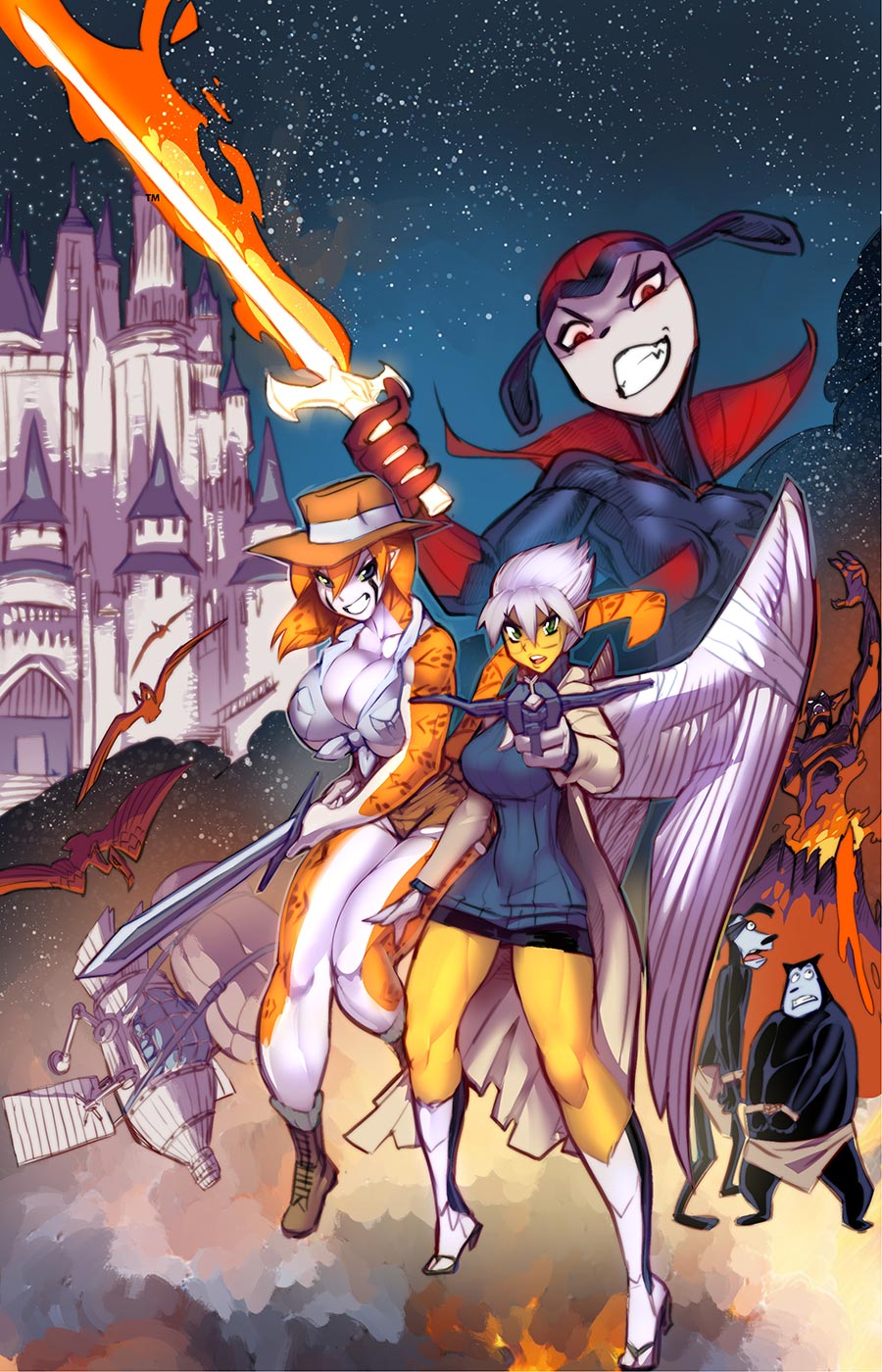 Tifanny & Charlotte On Another World #1 Cover B Lunar Exclusive Fred Perry Virgin Variant Cover