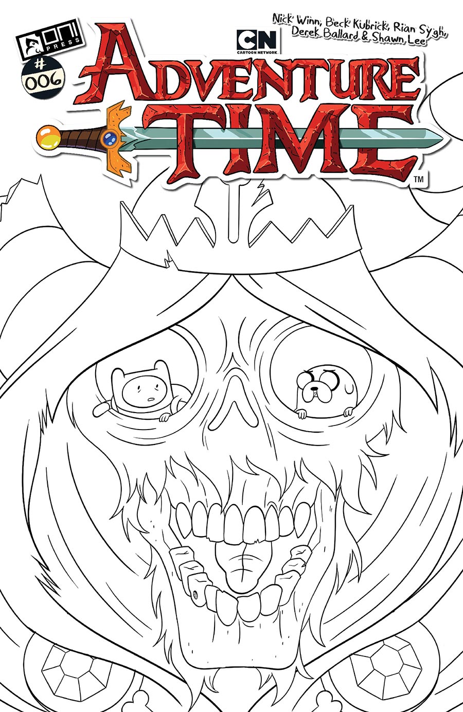 Adventure Time Vol 2 #6 Cover F Incentive Nick Winn Black & White Cover