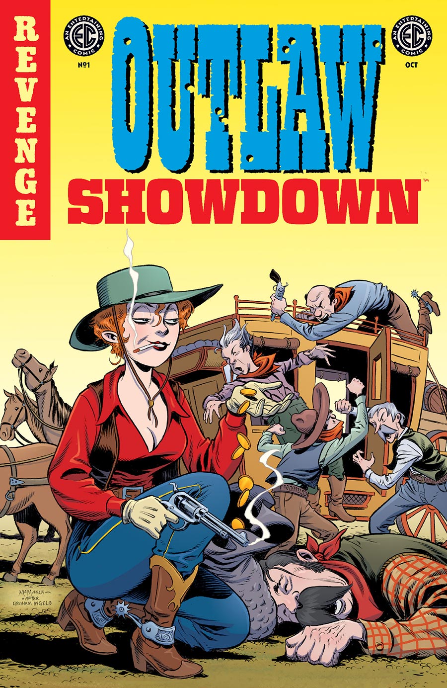Outlaw Showdown #1 (One Shot) Cover D Incentive Shawn McManus EC Homage Variant Cover (EC Comics)