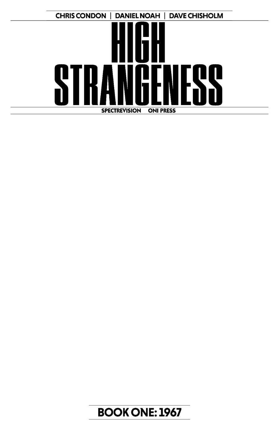 High Strangeness #1 Cover G Variant Blank Cover