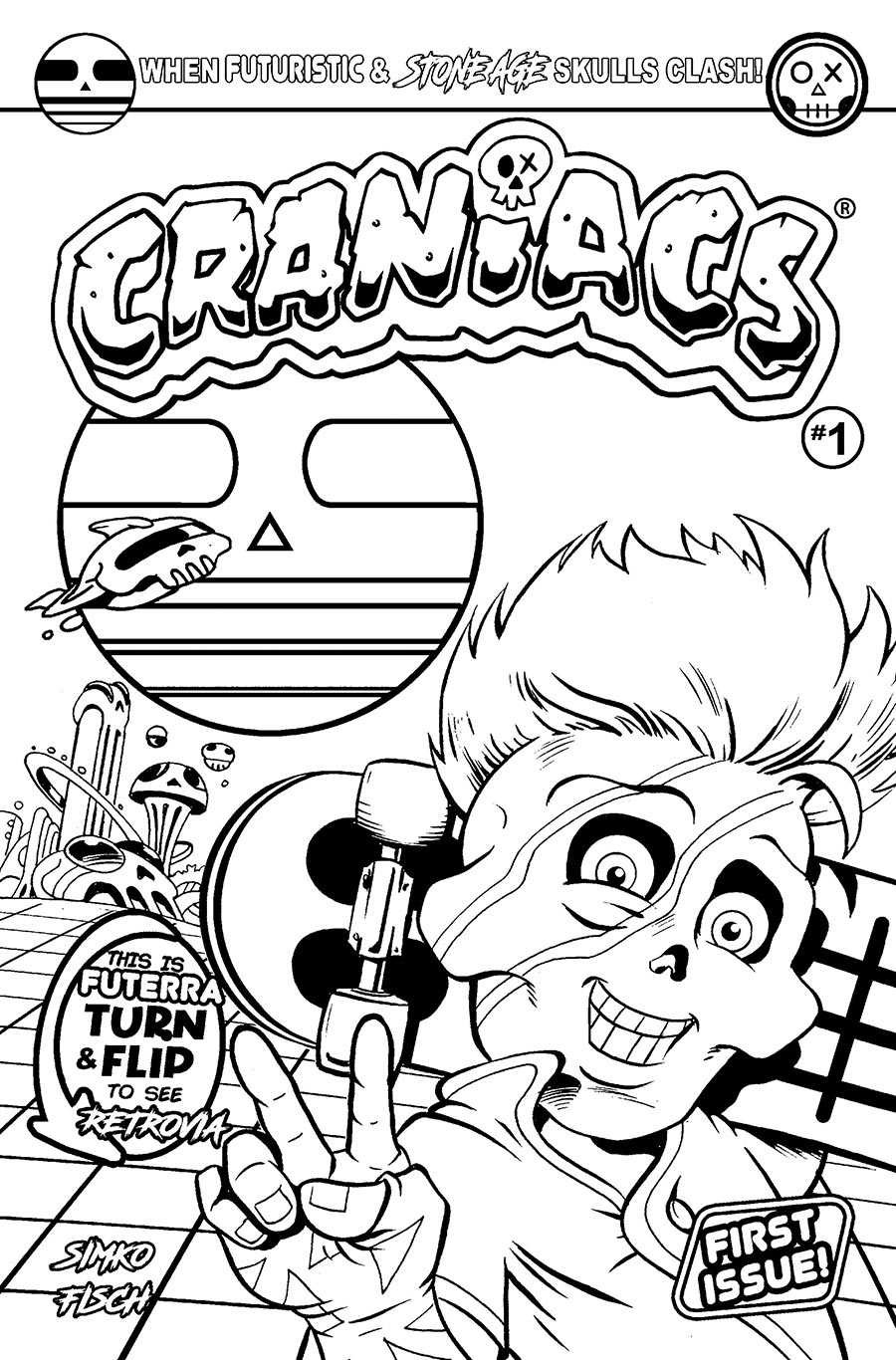 Craniacs #1 Cover D Variant Joe Simko Color Your Own Flip Cover