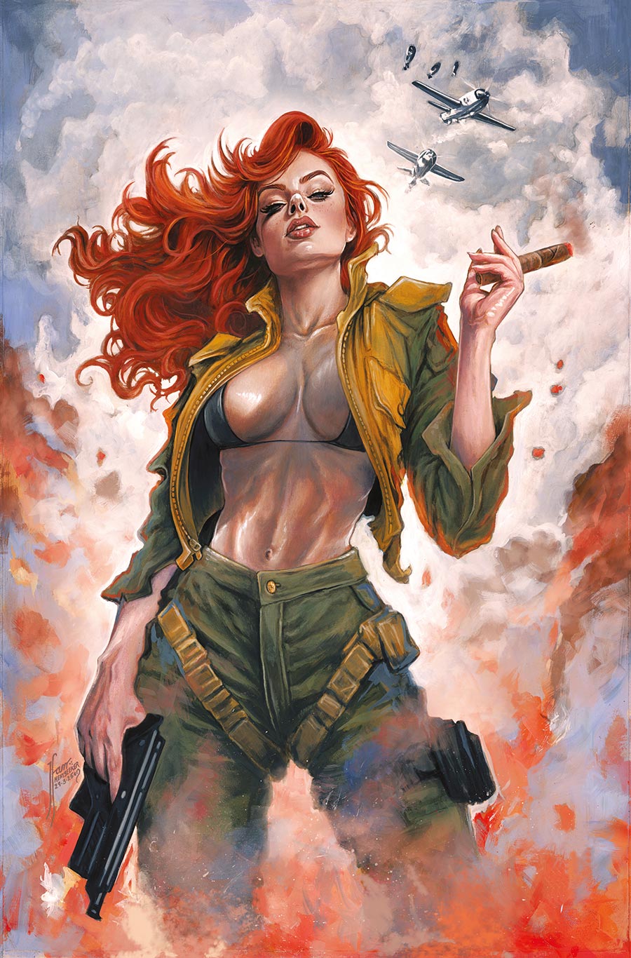 Hard Case Crime Heat Seeker Exposed A Gun Honey Series #1 Cover N SDCC Exclusive Tehani Farr Virgin Variant Cover