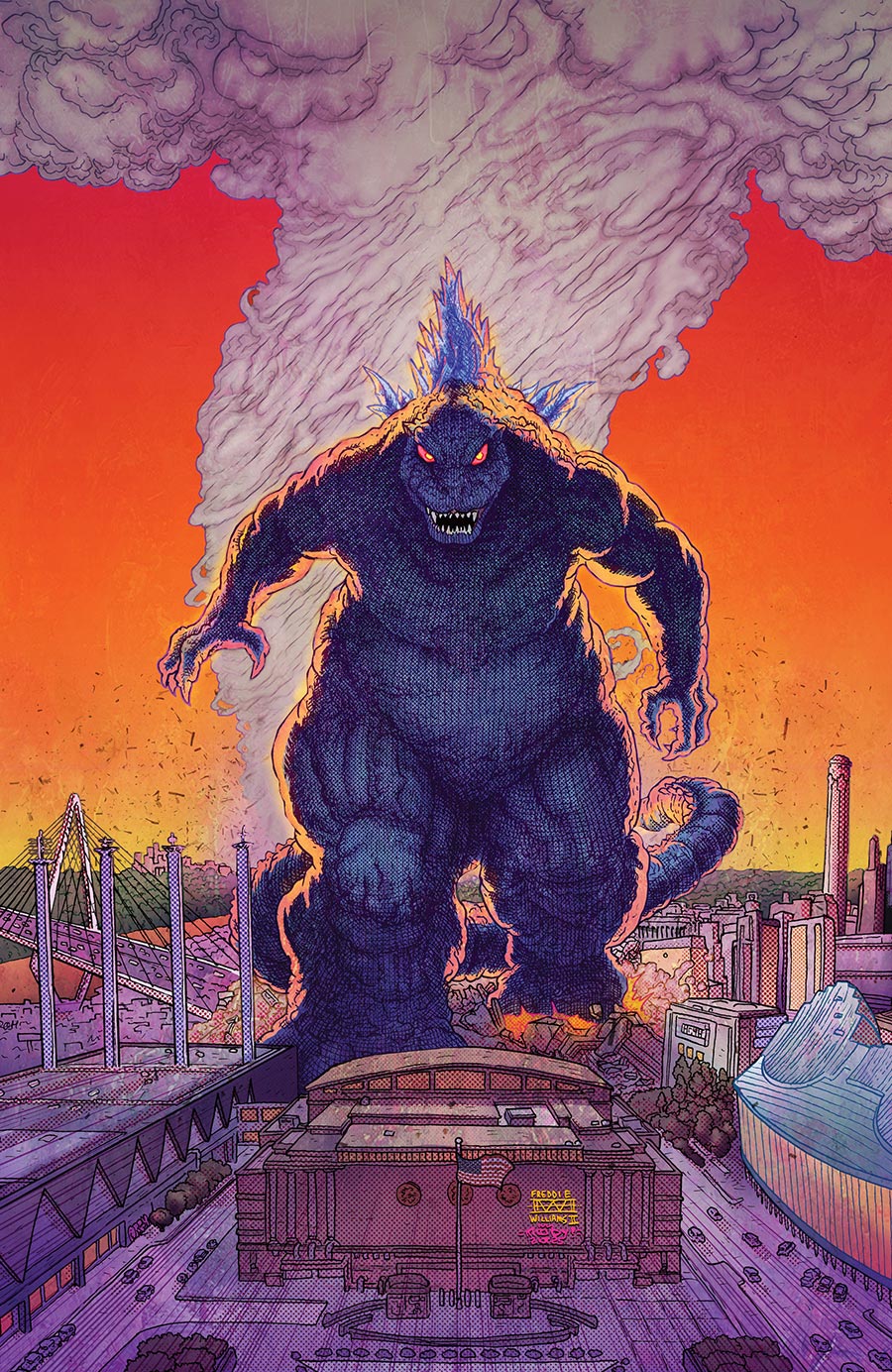 Godzilla vs America Godzilla vs Kansas City #1 (One Shot) Cover C Incentive Freddie E Williams II & Buster Moody Virgin Cover