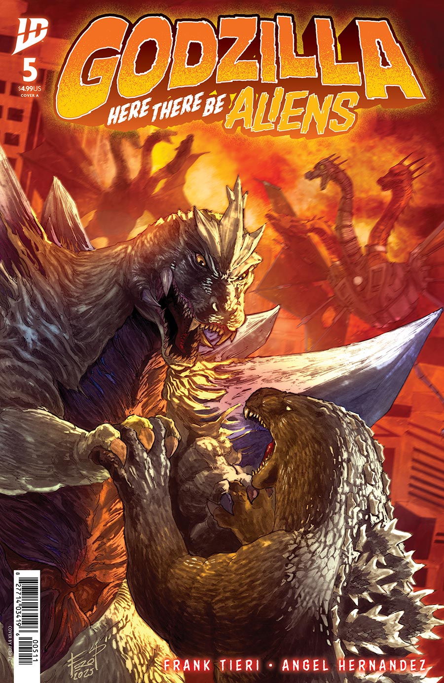 Godzilla Here There Be Aliens #5 Cover A Regular Fero Pe Cover
