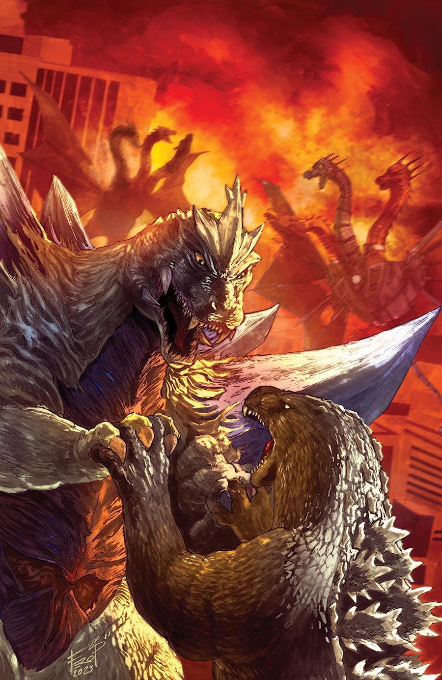 Godzilla Here There Be Aliens #5 Cover C Incentive Fero Pe Virgin Cover