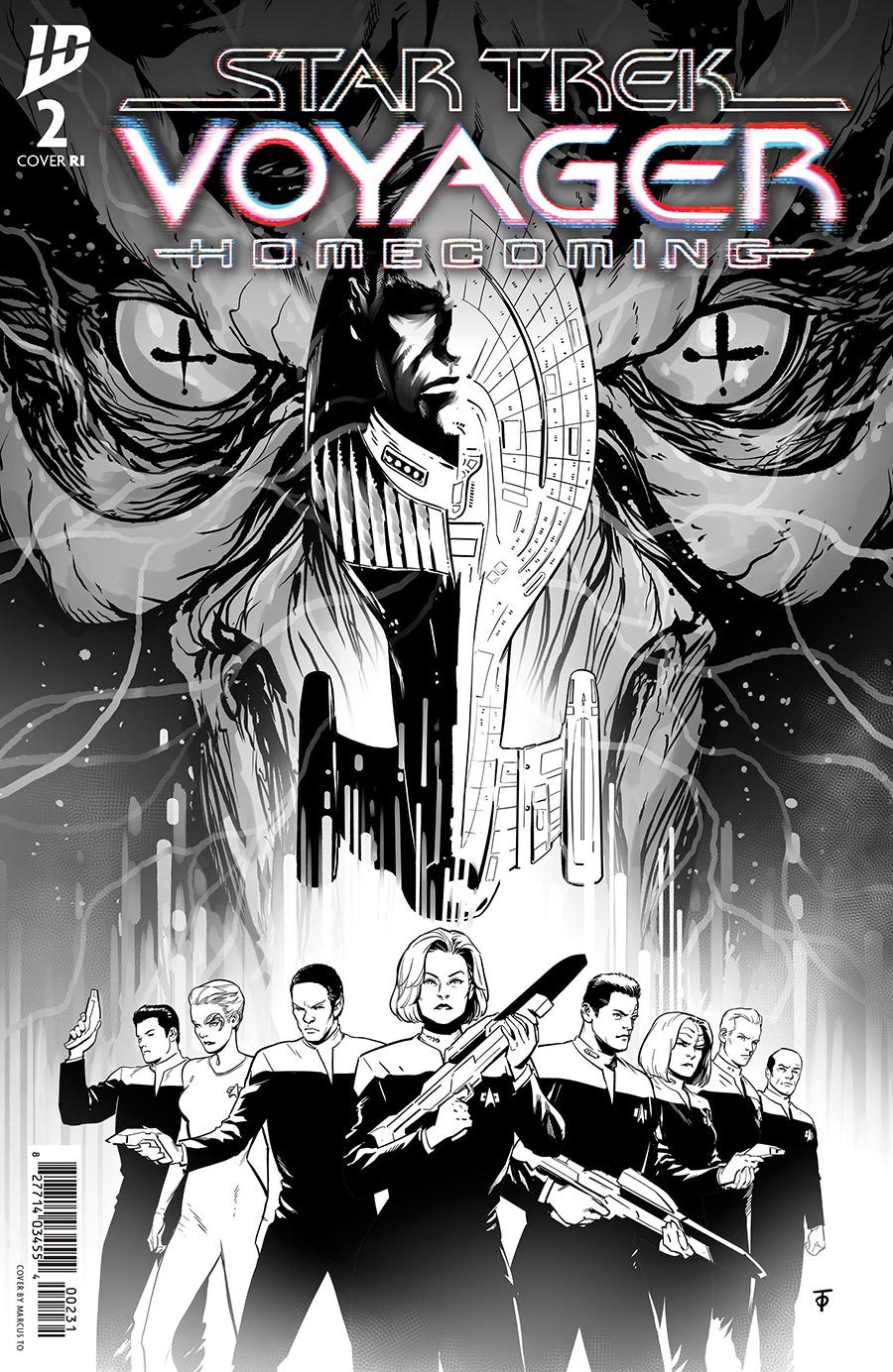 Star Trek Voyager Homecoming #2 Cover C Incentive Marcus To Black & White Cover