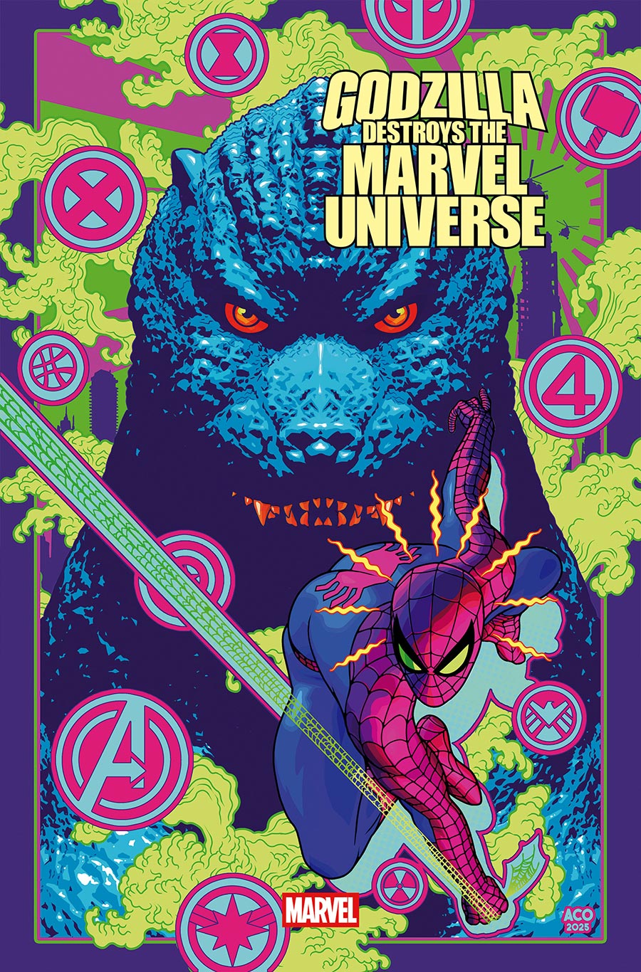 Godzilla Destroys The Marvel Universe #4 Cover E Variant ACO Cover