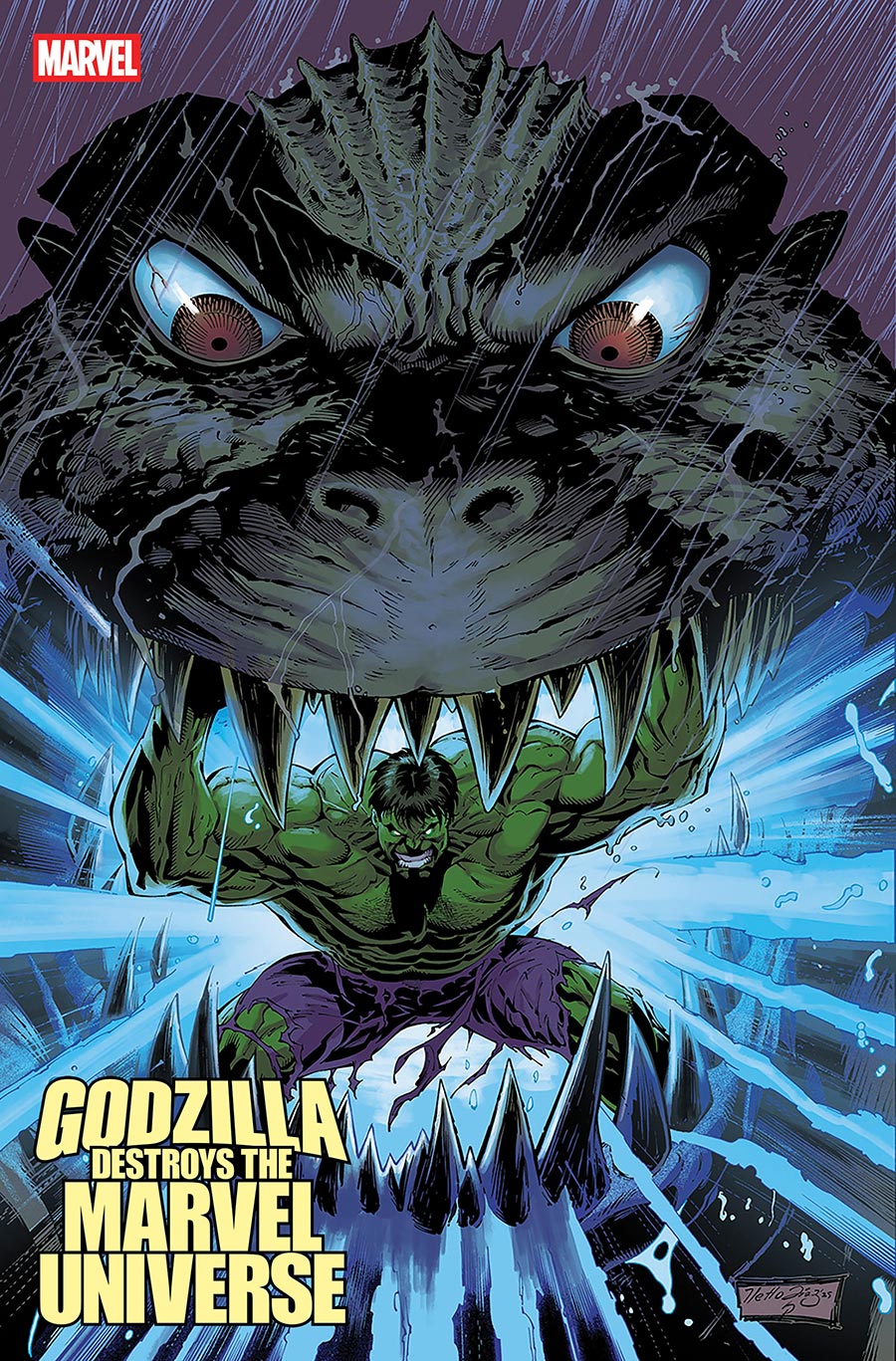Godzilla Destroys The Marvel Universe #4 Cover F Incentive Netho Diaz Variant Cover