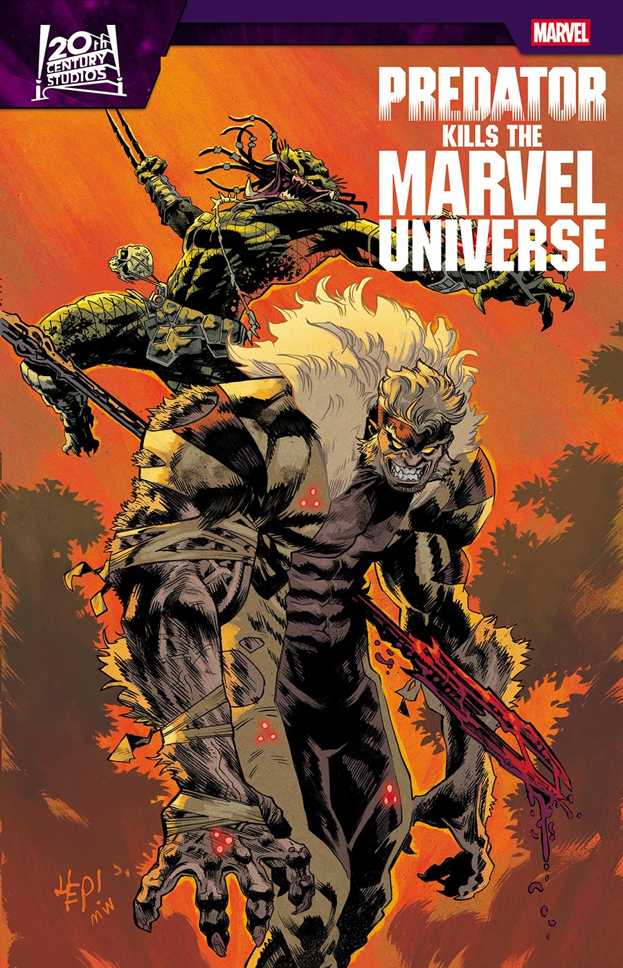 Predator Kills The Marvel Universe #3 Cover B Variant Scott Hepburn Hunting The Hunters Cover
