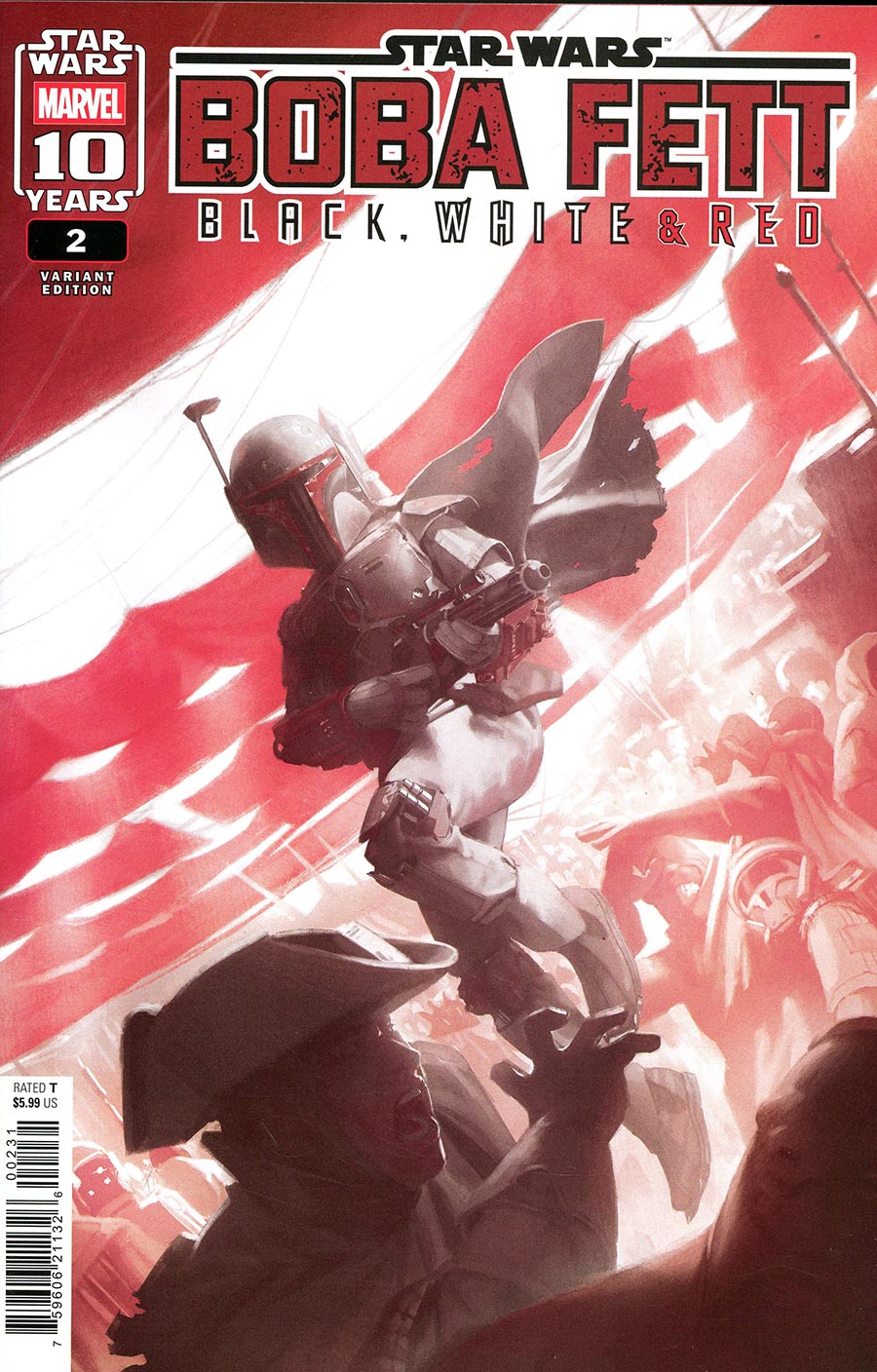 Star Wars Boba Fett Black White & Red #2 Cover C Variant Miguel Mercado Cover (Limit 1 Per Customer)