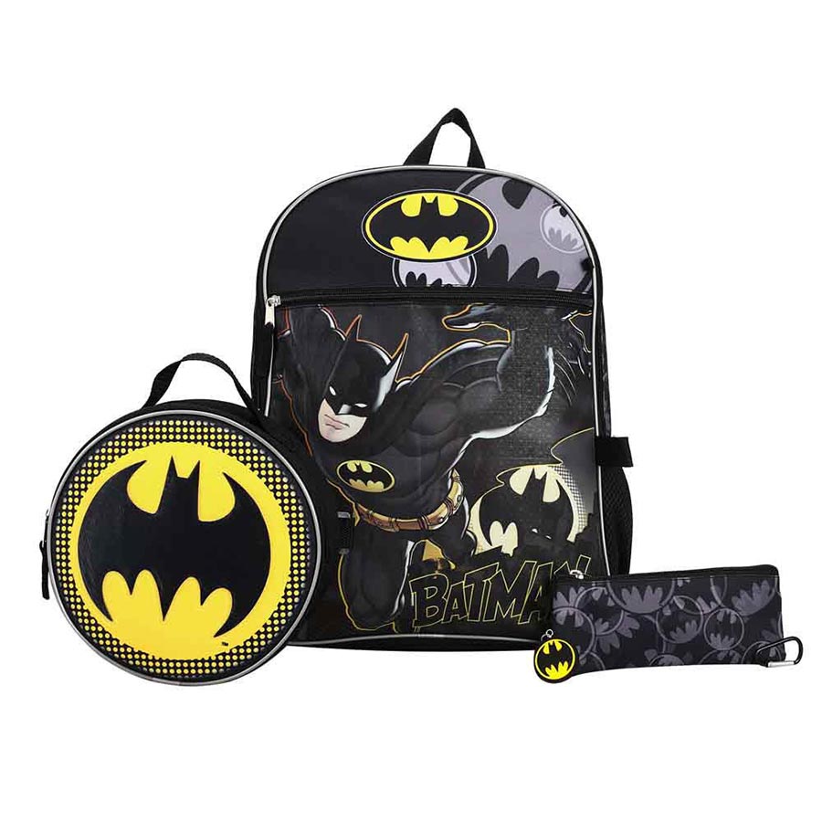 DC Comics Batman 5-Piece Backpack Set