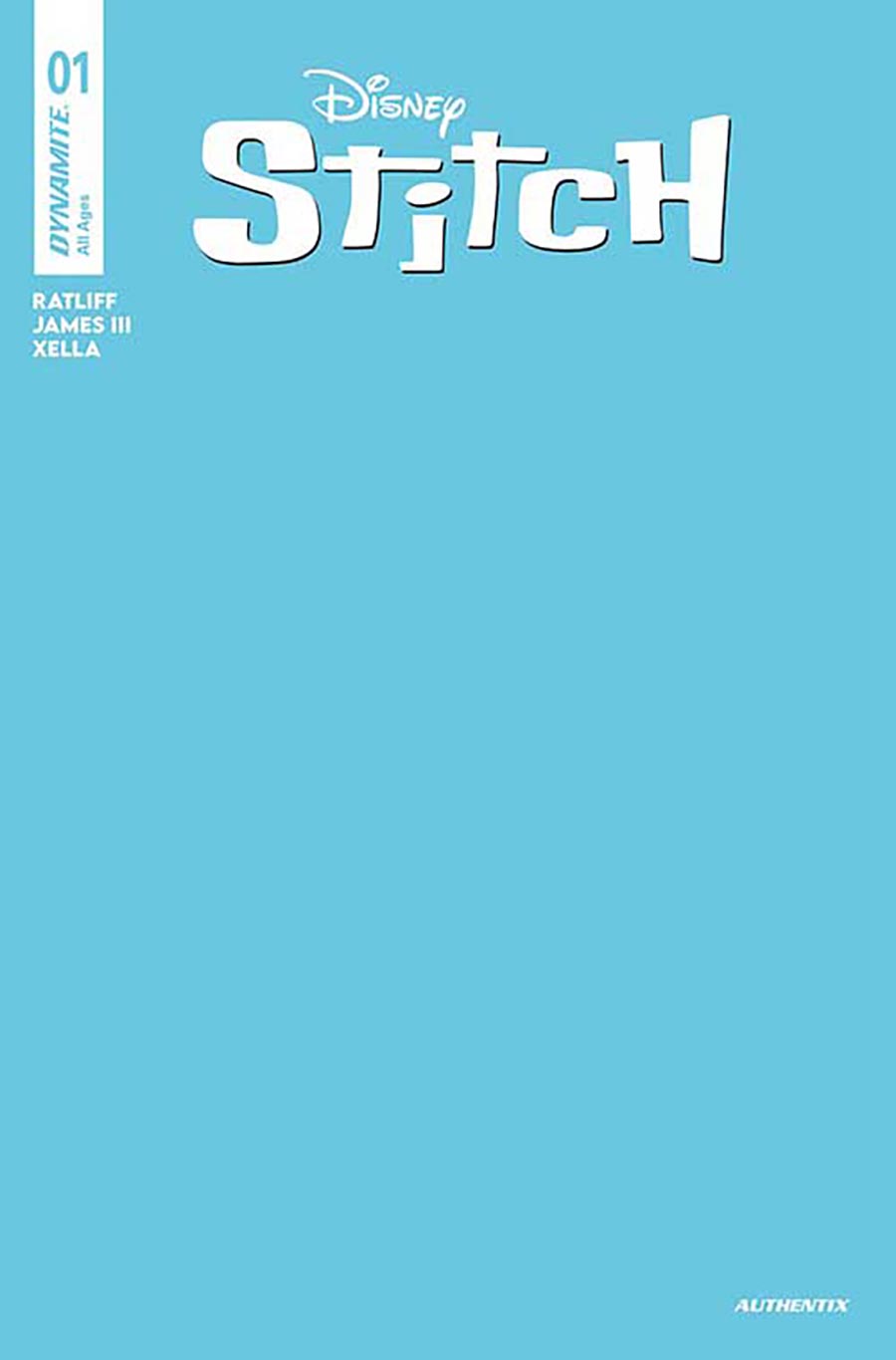 Stitch #1 Cover S Variant Blue Blank Authentix Cover