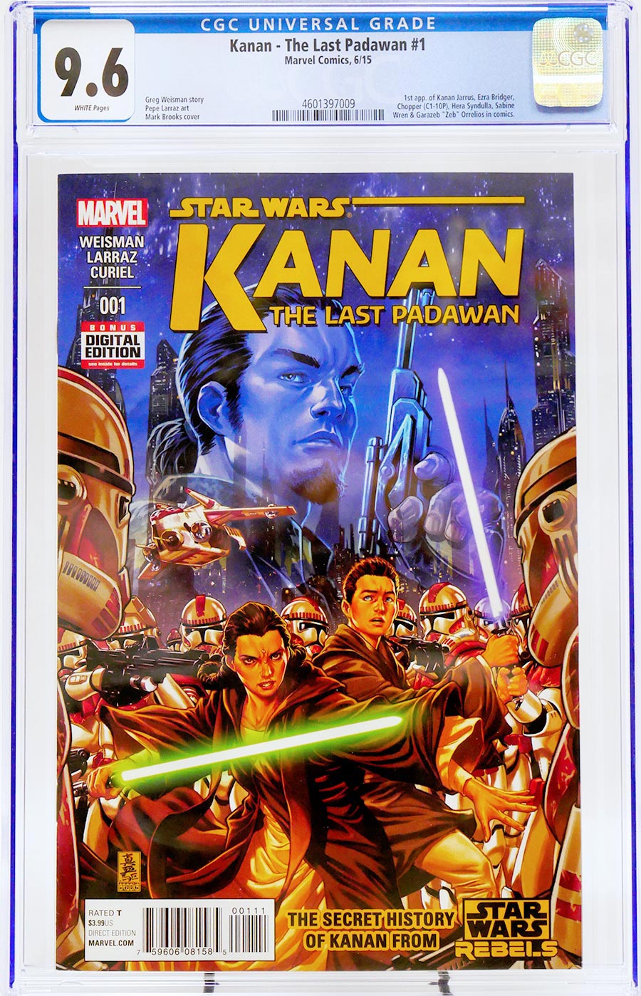 Kanan The Last Padawan #1 Cover I 1st Ptg Regular Mark Brooks Cover CGC 9.6