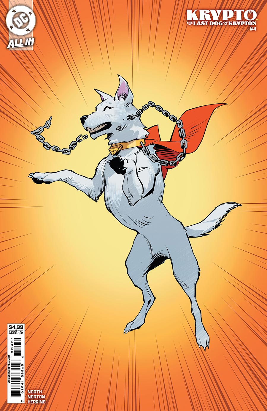 Krypto The Last Dog Of Krypton #4 Cover C Variant Dan Mora Corner Box Card Stock Cover (DC All In) (Limit 1 Per Customer)