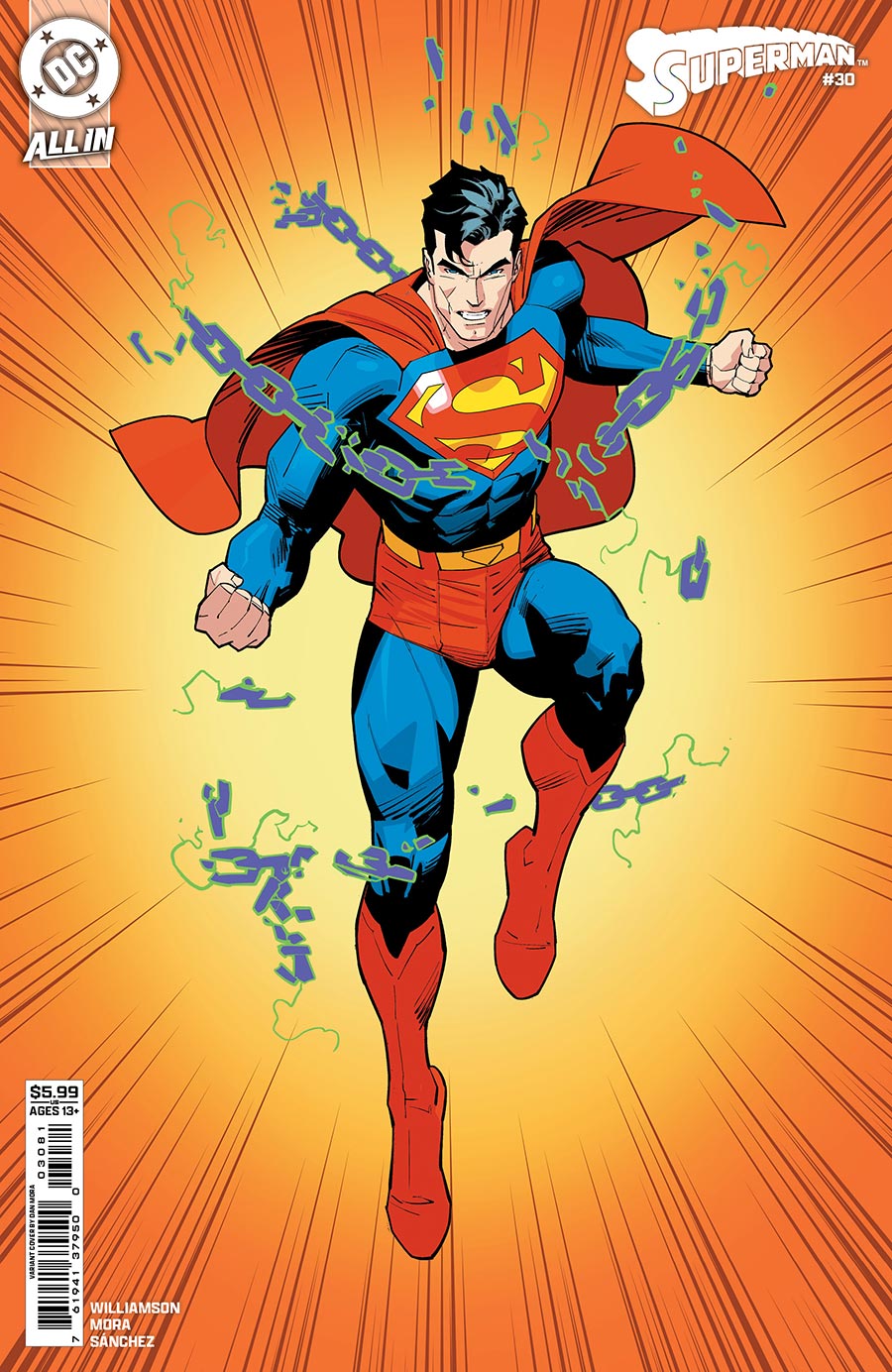 Superman Vol 7 #30 Cover F Variant Dan Mora Corner Box Card Stock Cover (DC All In)