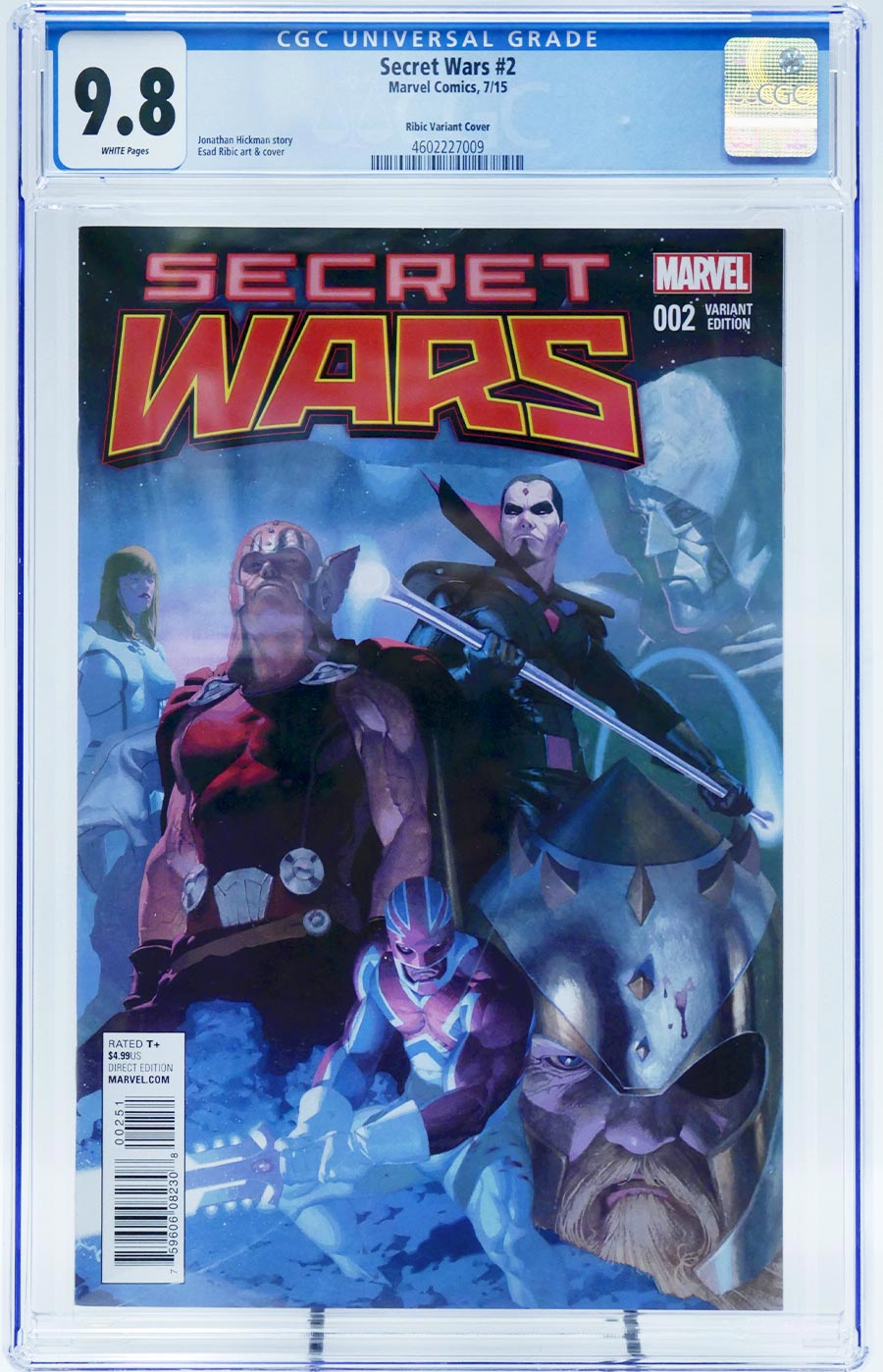 Secret Wars #2 Cover L Incentive Esad Ribic Variant Cover CGC 9.8