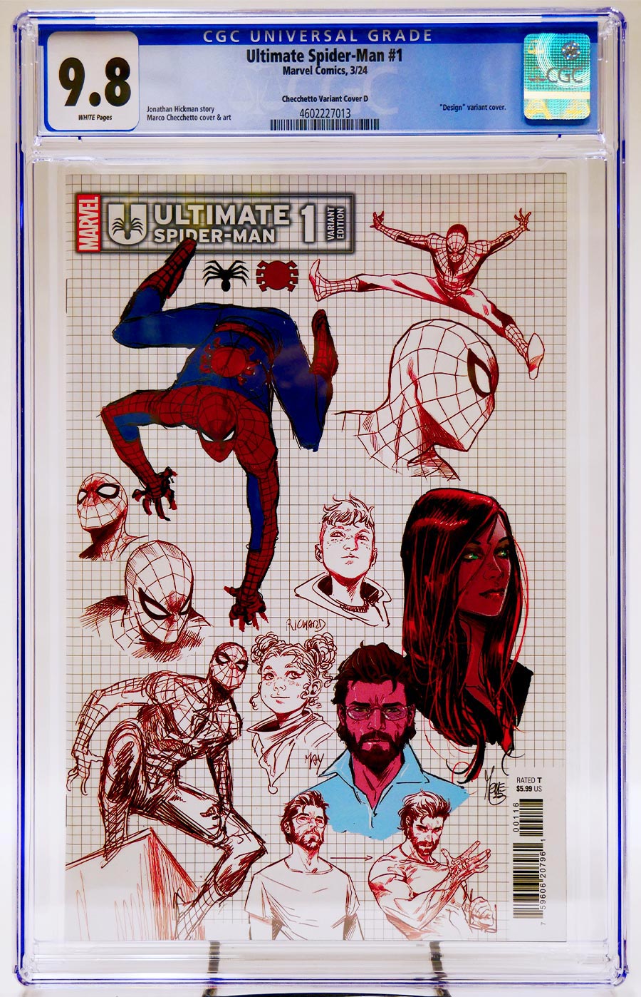 Ultimate Spider-Man Vol 2 #1 Cover Z-E Incentive Marco Checchetto Design Variant Cover CGC 9.8