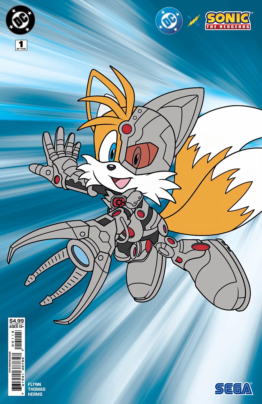 DC x Sonic The Hedgehog #1 Cover I 5th Ptg Cyborg Card Stock Variant Cover