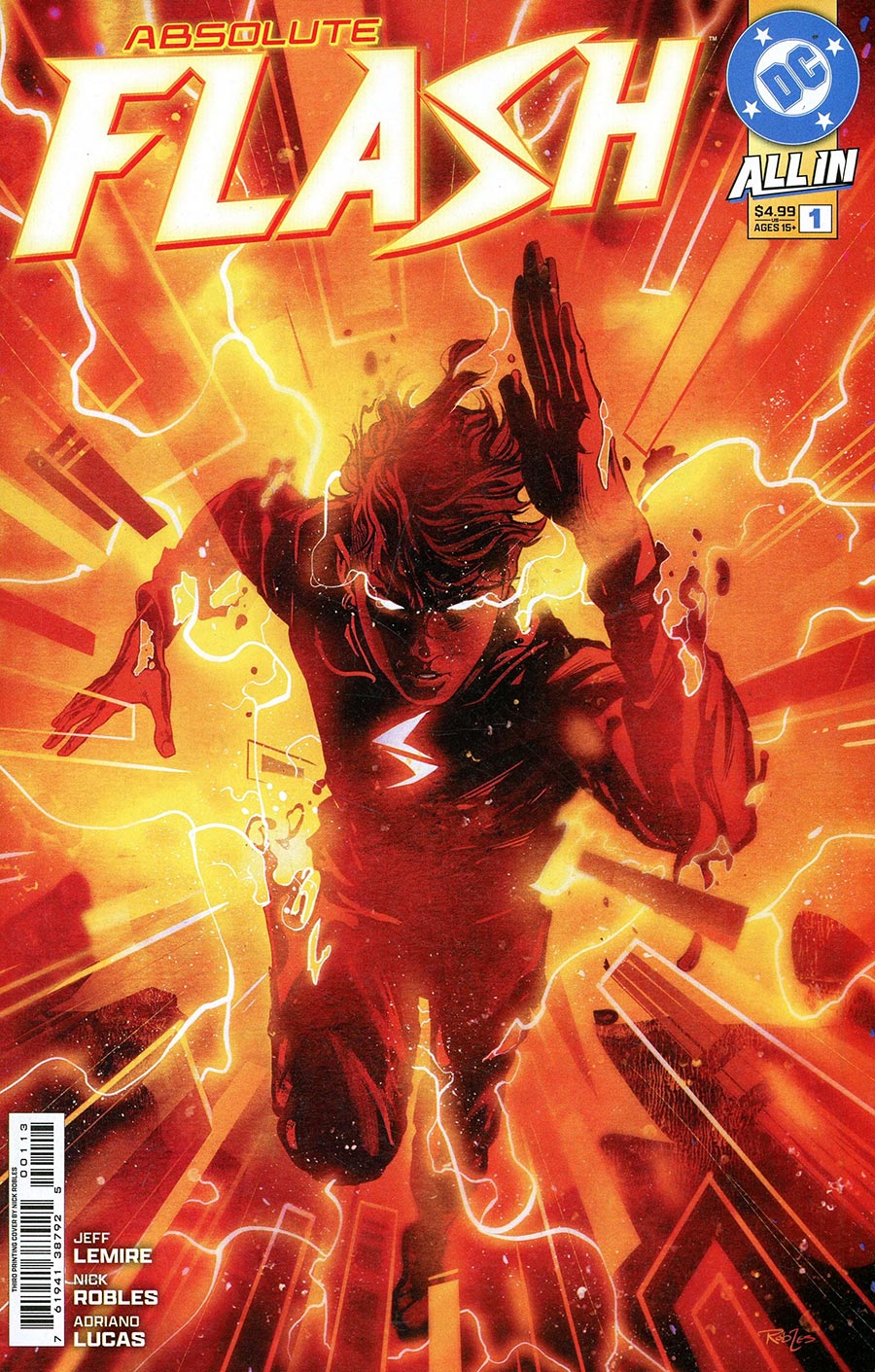 Absolute Flash #1 Cover O 3rd Ptg Nick Robles Variant Cover (DC All In)