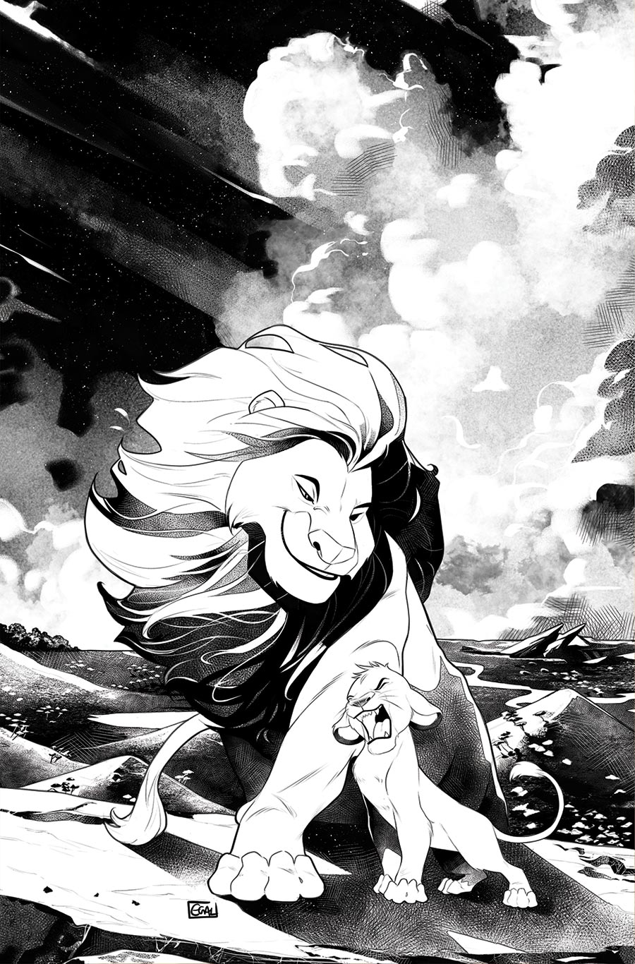 Lion King #1 Cover K Incentive Edwin Galmon Line Art Virgin Cover