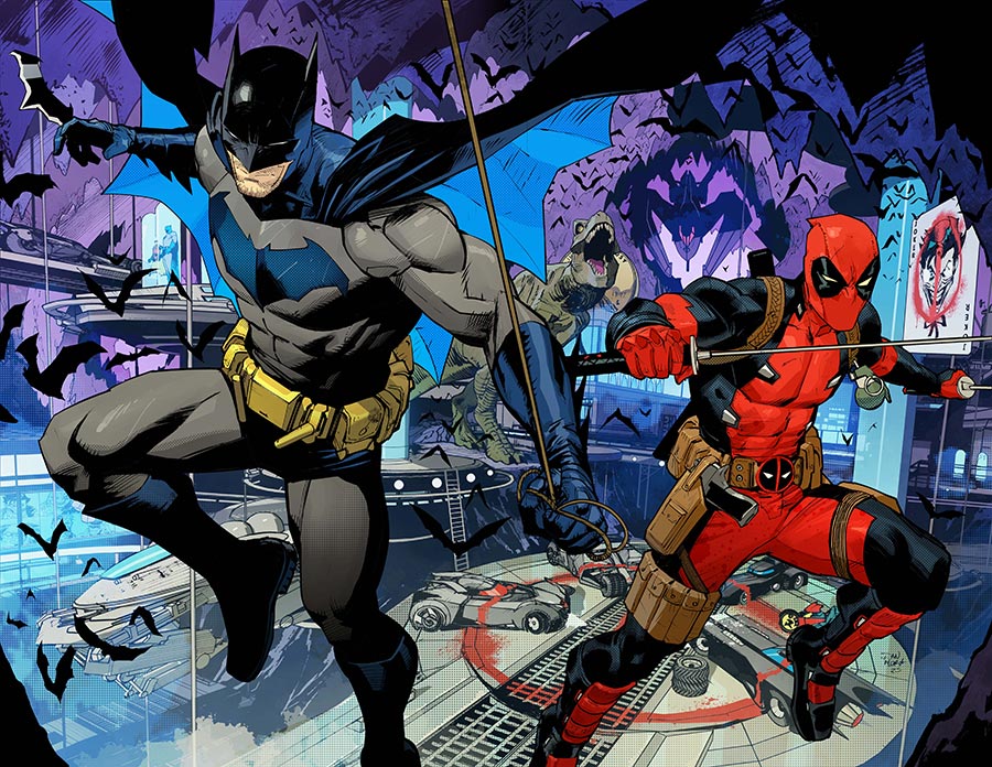 DC Marvel Batman Deadpool #1 (One Shot) Cover B Variant Dan Mora Batman Deadpool Wraparound Card Stock Cover