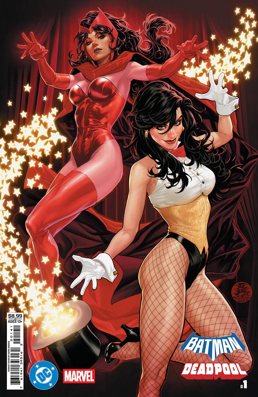 DC Marvel Batman Deadpool #1 (One Shot) Cover D Variant Mark Brooks Zatanna Scarlet Witch Card Stock Cover