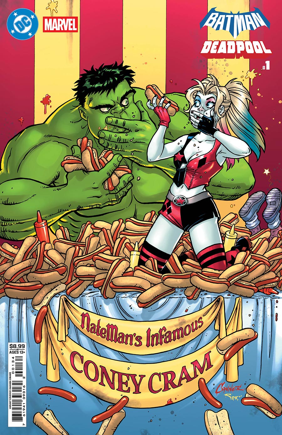 DC Marvel Batman Deadpool #1 (One Shot) Cover F Variant Amanda Conner Harley Quinn Hulk Card Stock Cover