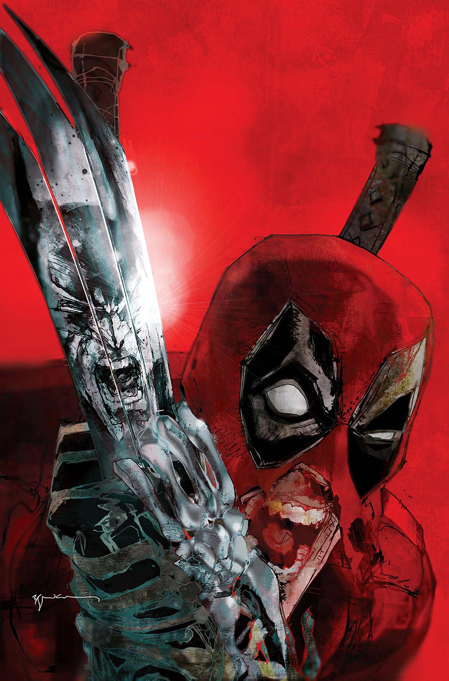 DC Marvel Batman Deadpool #1 (One Shot) Cover Q Variant Bill Sienkiewicz Incredible Hulk 340 Homage Card Stock Cover