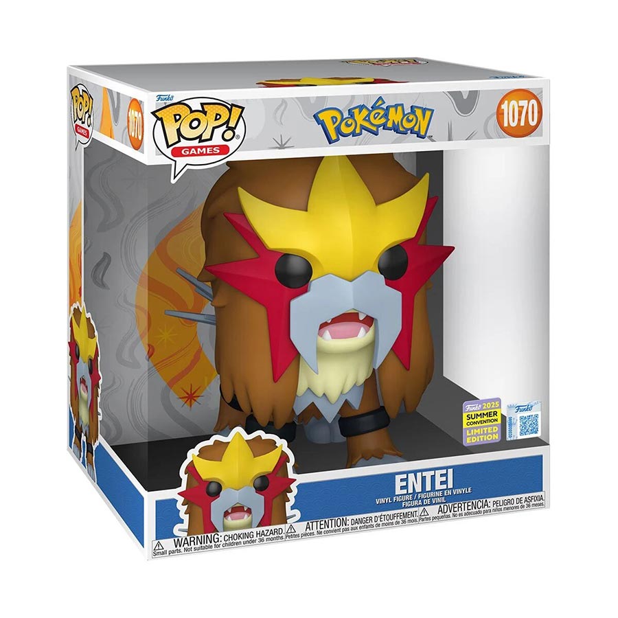 POP Pokemon Entei 2025 Convention Exclusive Jumbo 10-Inch Vinyl Figure