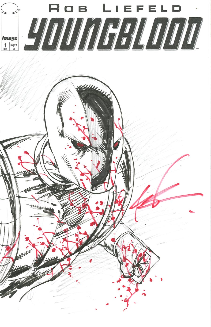 Youngblood Vol 6 #1 Cover L-A Incentive Rob Liefeld Hand-Drawn Sketch Variant Cover