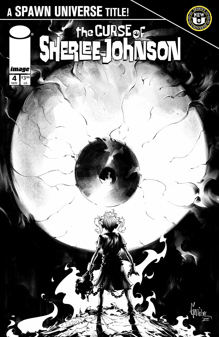 Curse Of Sherlee Johnson #4 Cover C Variant Jonathan Glapion Black & White Cover (Spawn Universe)
