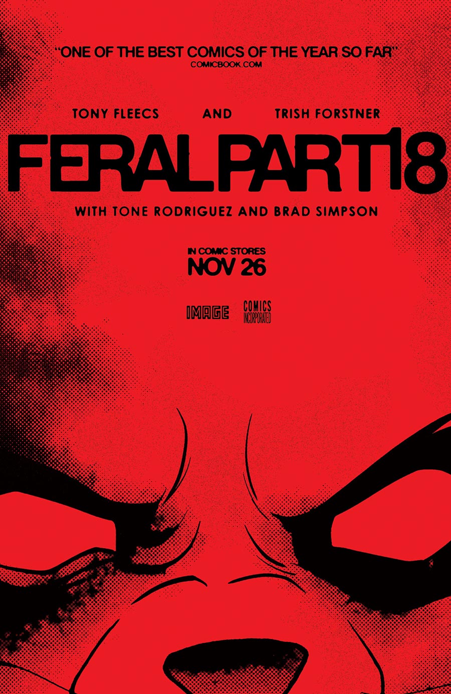 Feral #18 Cover B Variant Tony Fleecs & Trish Forstner Movie Poster Homage Cover