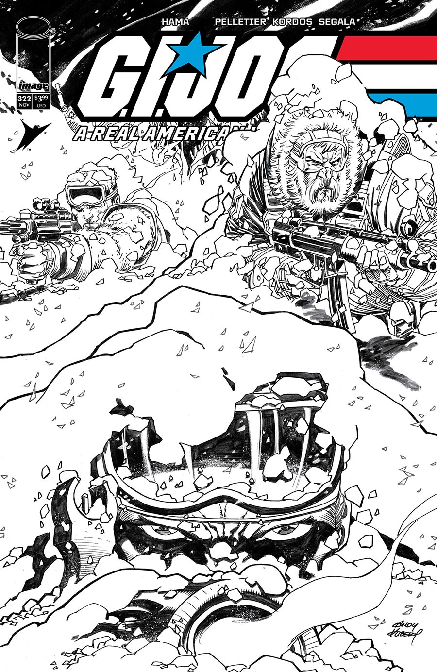 GI Joe A Real American Hero #322 Cover B Variant Andy Kubert Black & White Cover