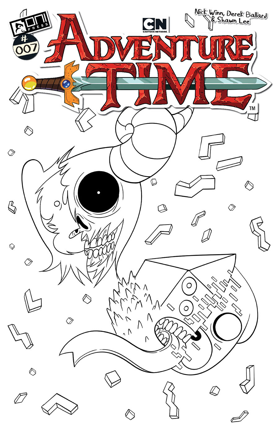 Adventure Time Vol 2 #7 Cover F Incentive Nick Winn Black & White Cover