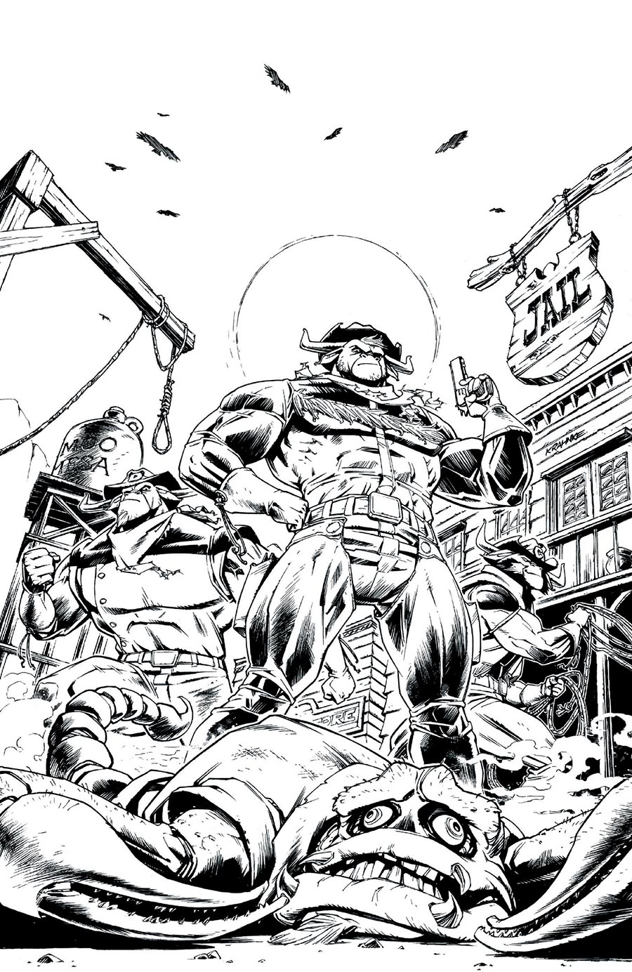 Wild West C.O.W.-Boys Of Moo Mesa Vol 3 #3 Cover E Incentive Andrew Krahnke Black & White Cover