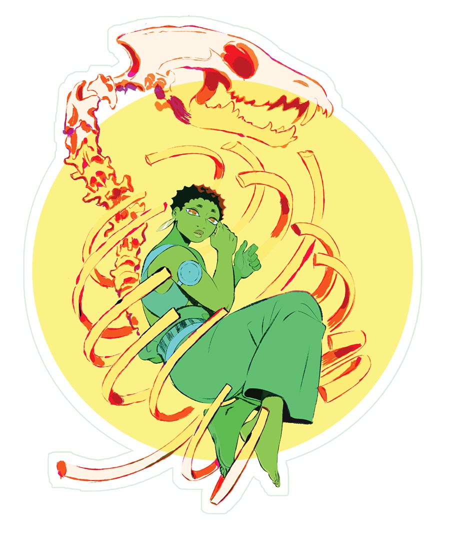 Cry Wolf Girl Sticker