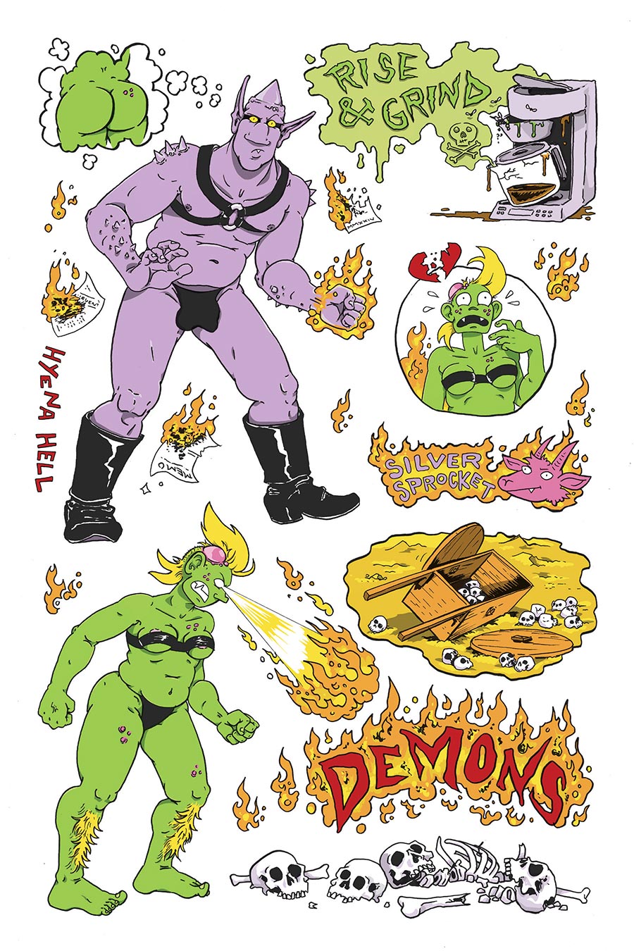 Demons Rise And Grind Sticker Sheet