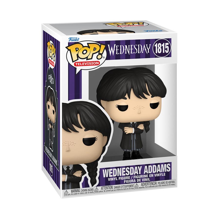 POP Television Wednesday Wednesday Adams In Black Coat Vinyl Figure