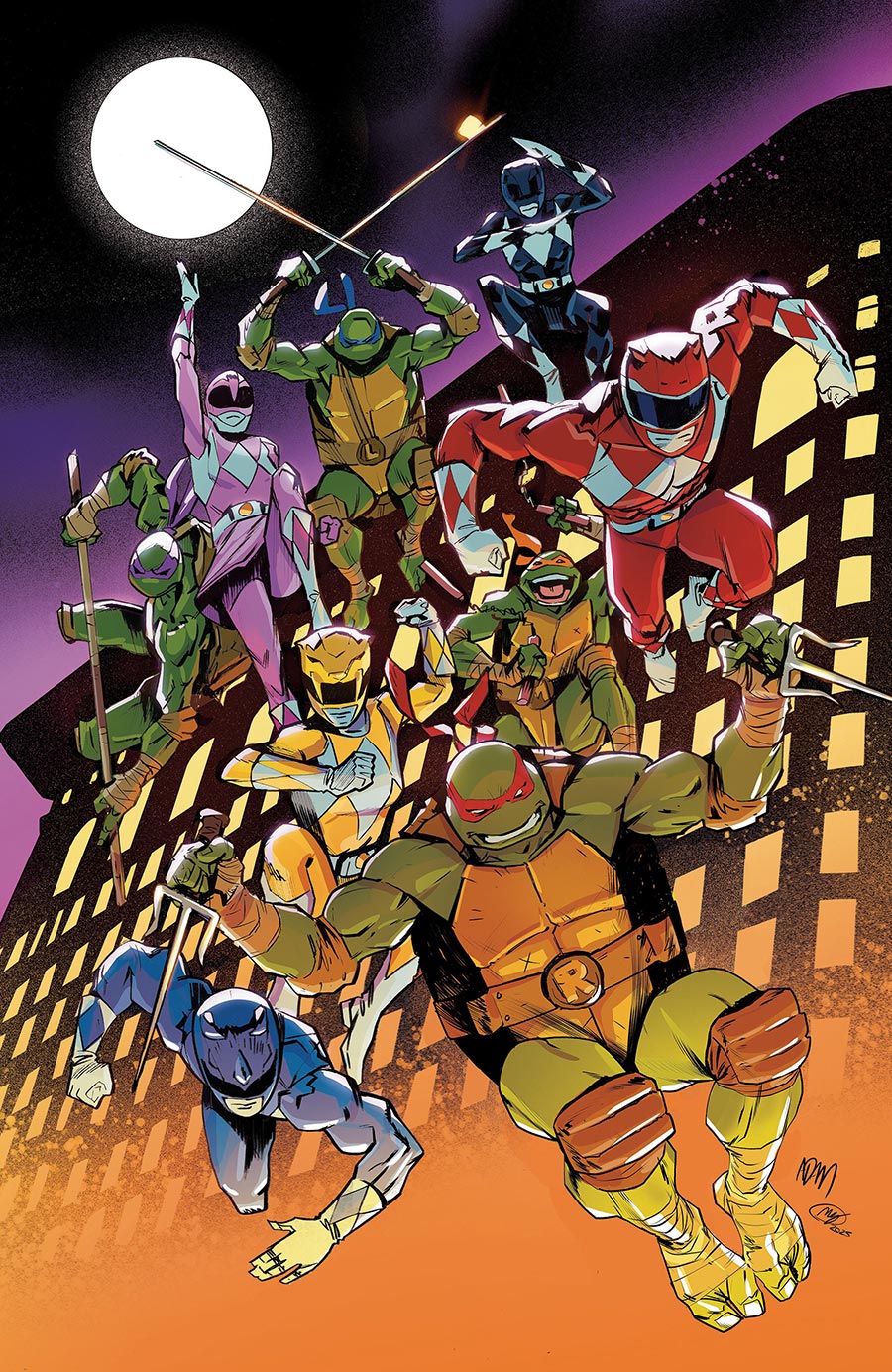 Mighty Morphin Power Rangers Teenage Mutant Ninja Turtles III #3 Cover F Incentive Adam Gorham Virgin Variant Cover