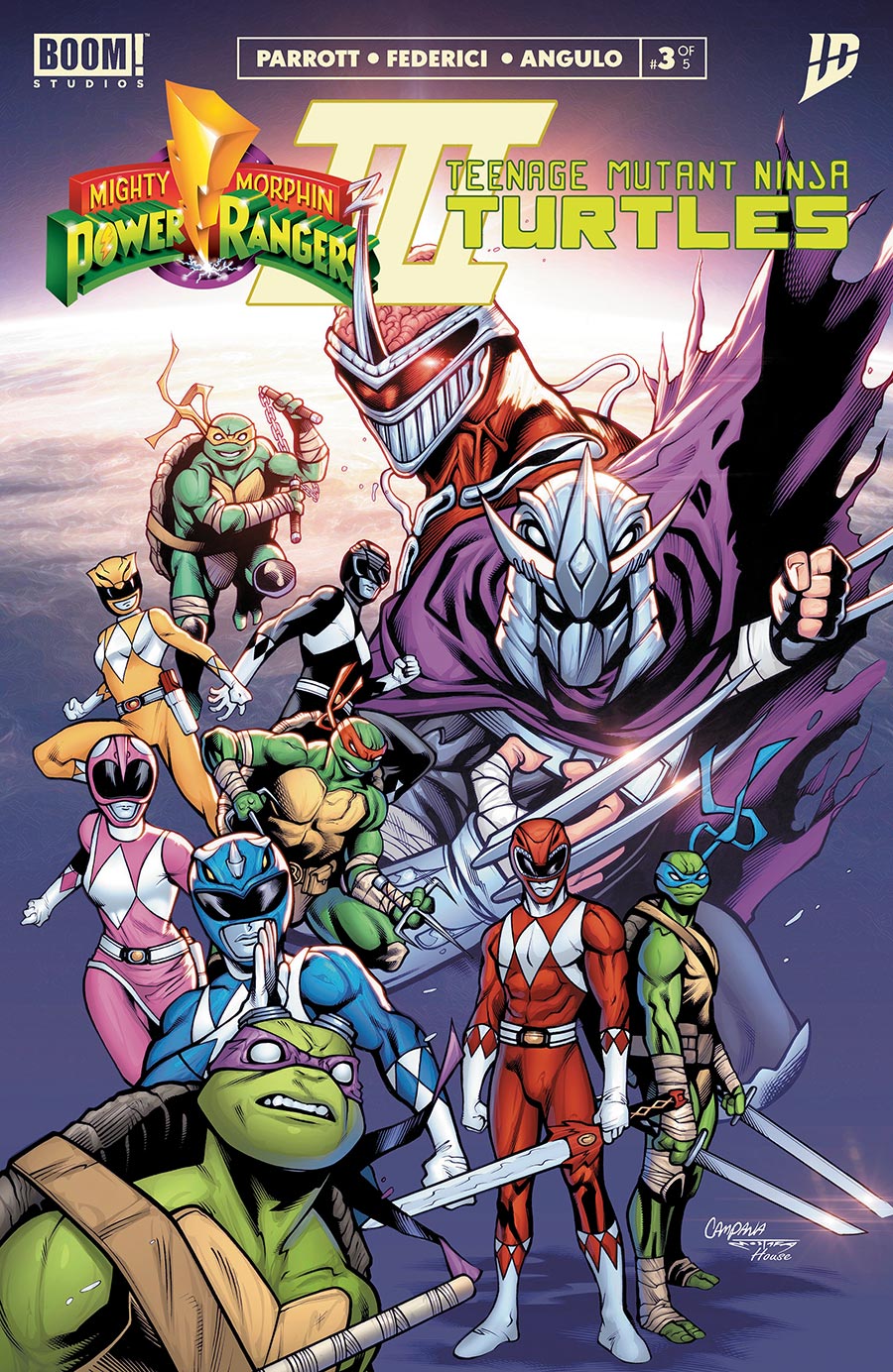 Mighty Morphin Power Rangers Teenage Mutant Ninja Turtles III #3 Cover J Variant Chris Campana Reveal Cover