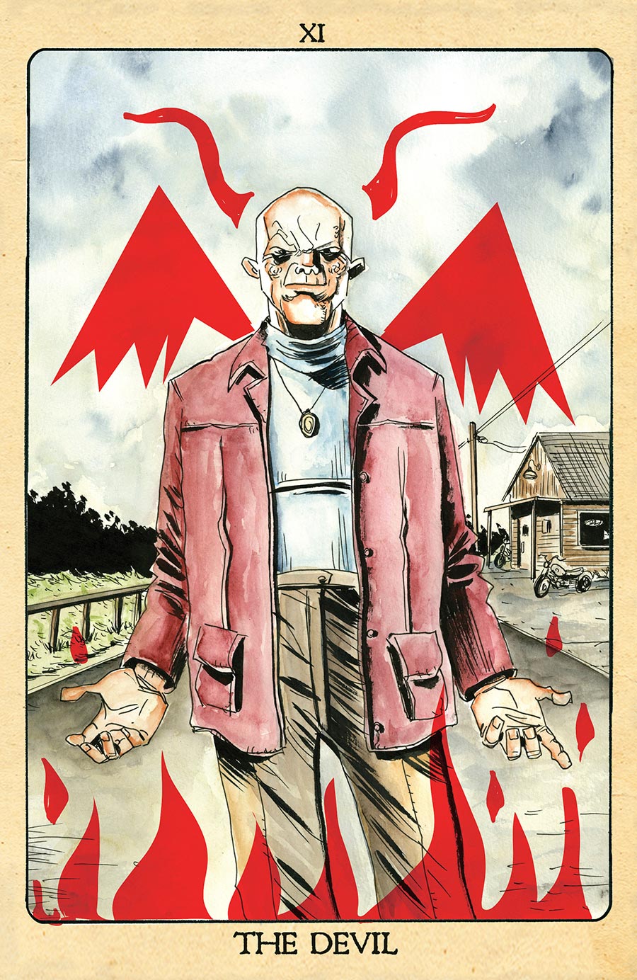 Minor Arcana #11 Cover C Incentive Jeff Lemire Tarot Card The Devil Virgin Variant Cover