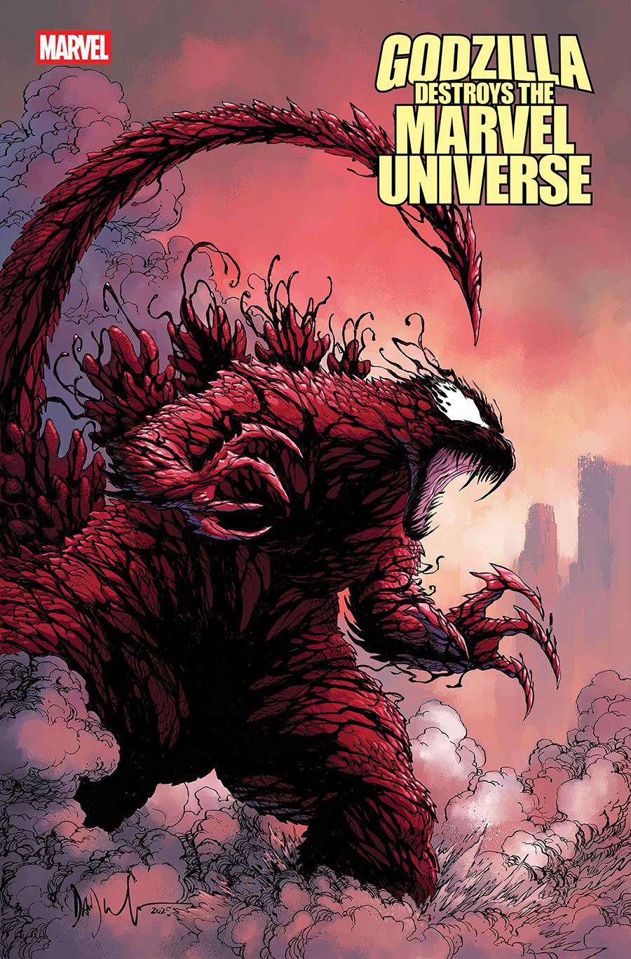 Godzilla Destroys The Marvel Universe #5 Cover C Variant Dave Wachter Marvelized Carnage-Zilla Cover