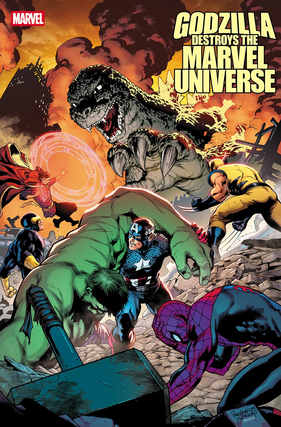 Godzilla Destroys The Marvel Universe #5 Cover B Variant Carlo Pagulayan Fan Favorite Cover