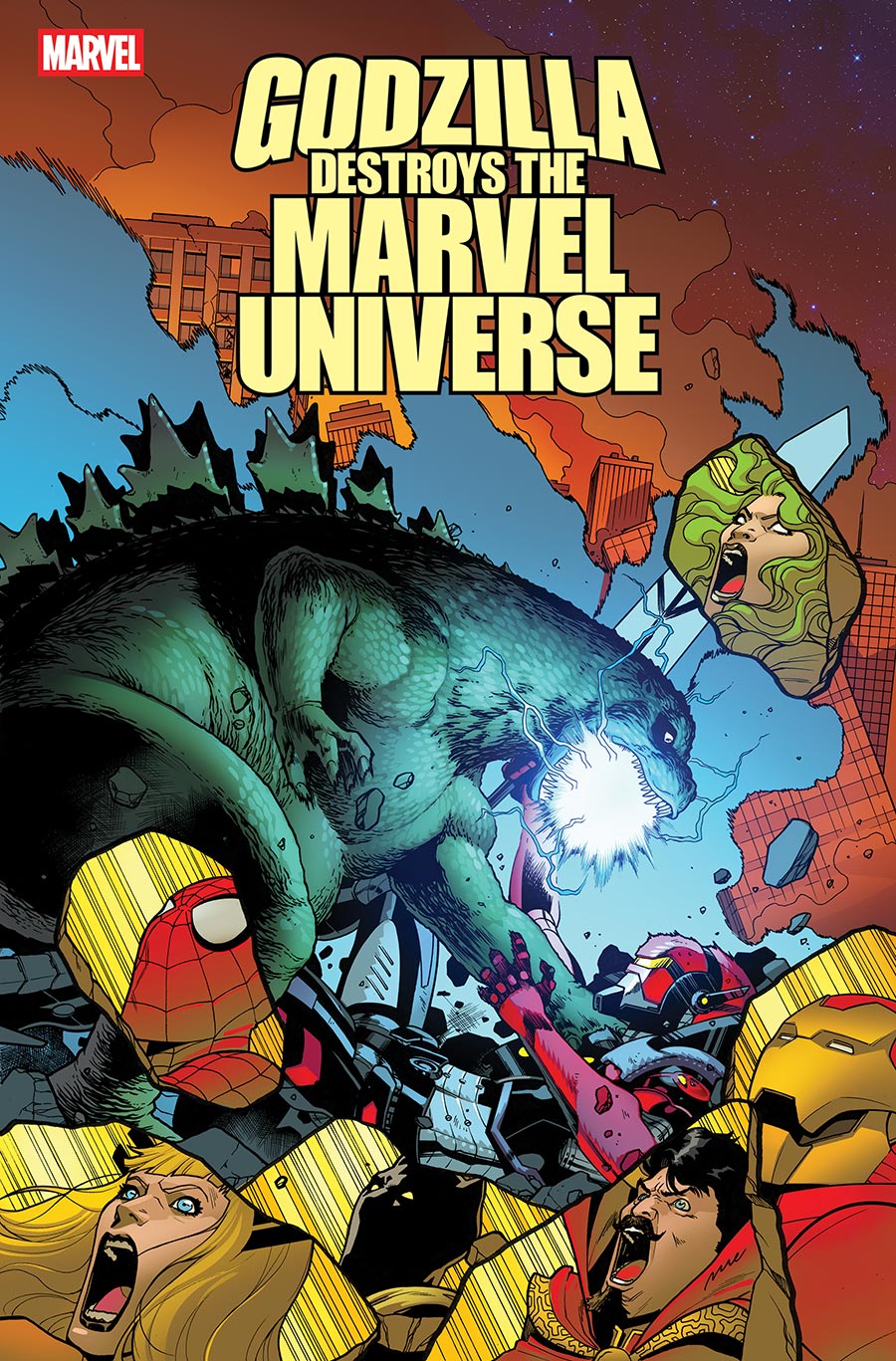 Godzilla Destroys The Marvel Universe #5 Cover F Variant Pere Perez Cover