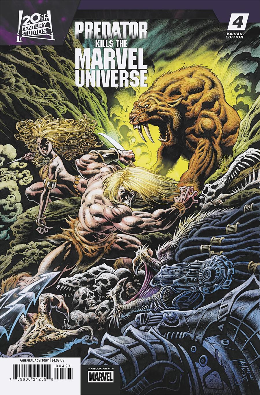 Predator Kills The Marvel Universe #4 Cover B Variant Kyle Hotz Hunting The Hunters Cover