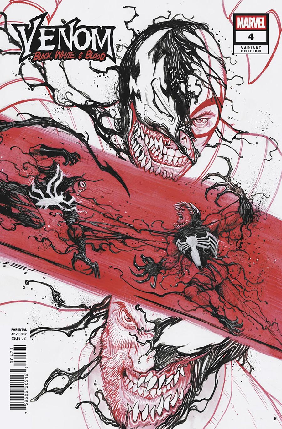 Venom Black White & Blood #4 Cover B Variant Juan Ferreyra Cover