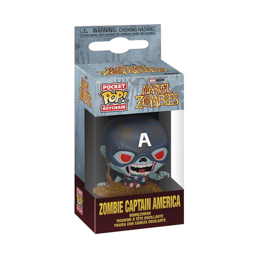 POP Keychain Marvel Zombies Zombie Captain America Vinyl Bobble Head