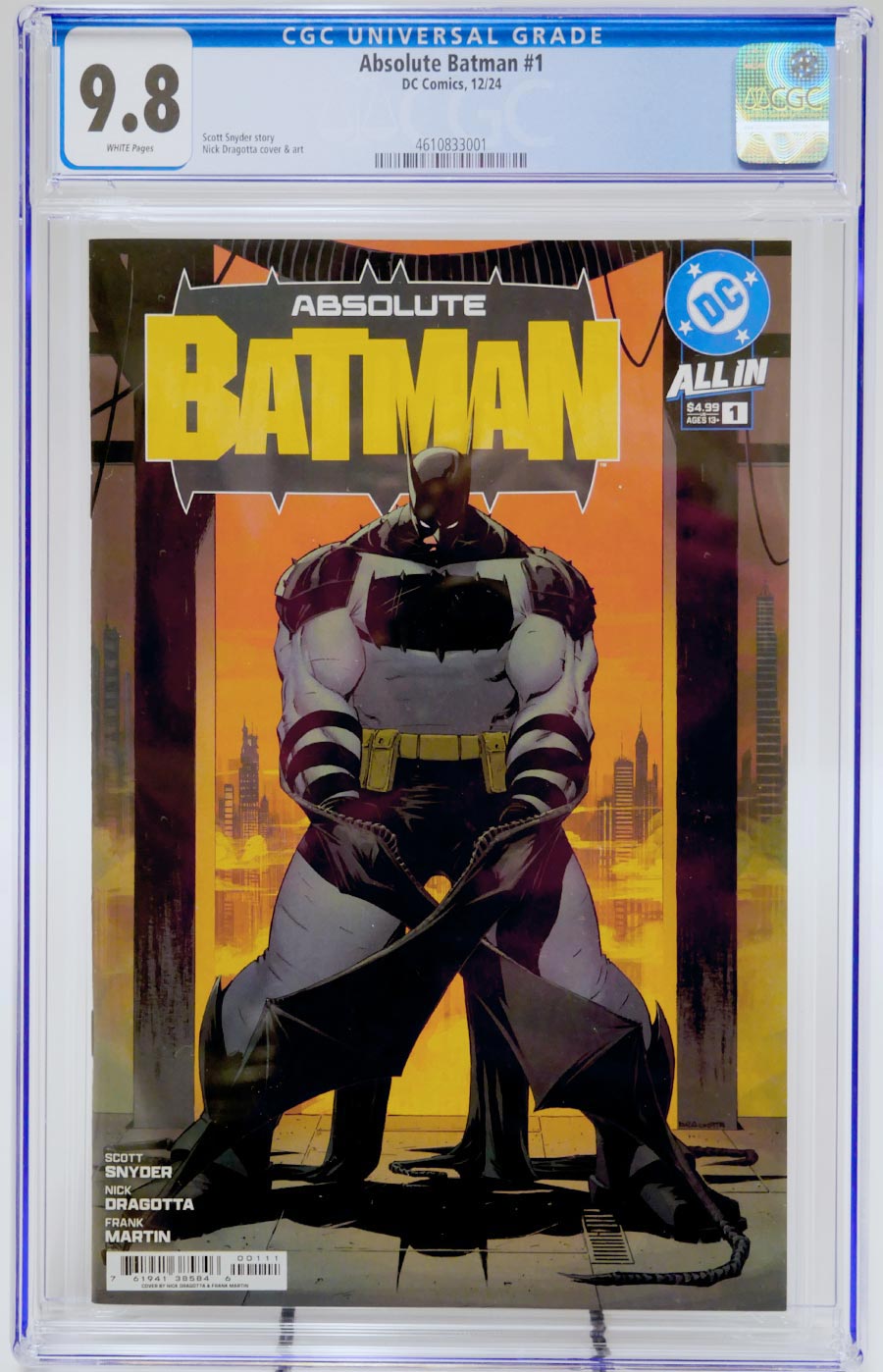 Absolute Batman #1 Cover Z-P Regular Nick Dragotta Cover CGC 9.8 (DC All In)
